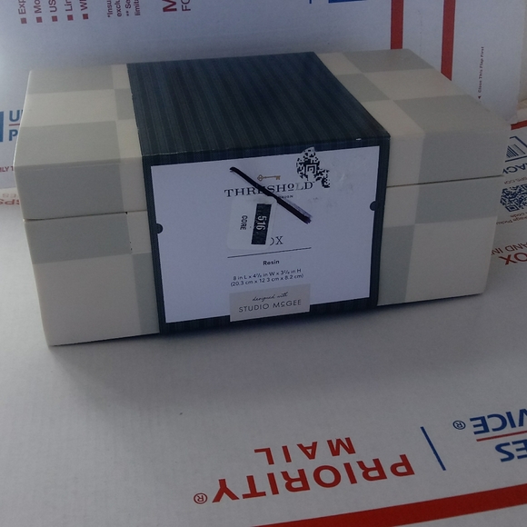 Studio McGee Small Checkered Resin Box - Picture 4 of 4